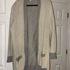 L.L. Bean Gray and Cream Women's Cardigan